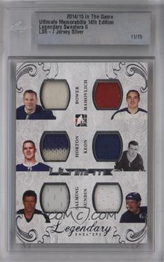 2014-15 In the Game Ultimate Memorabilia 14th Edition - Ultimate Legendary Sweaters 6 - Silver #LS6-7 - Johnny Bower, Frank Mahovlich, Tim Horton, Dave Keon, Borje Salming, Mats Sundin /15 [Uncirculated]