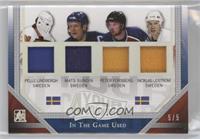 Pelle Lindbergh, Mats Sundin, Peter Forsberg, Nicklas Lidstrom #/5