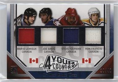 2014-15 In the Game Used - 4 Your Country - Silver #4YC-02 - Mario Lemieux, Joe Sakic, Steve Yzerman, Ron Francis /40