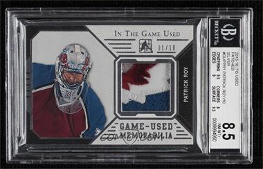 2014-15 In the Game Used - Game-Used Patches - Silver #GUP-PR1 - Patrick Roy /10 [BGS 8.5 NM‑MT+]