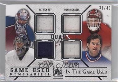 2014-15 In the Game Used - Quad Game Used Jerseys - Silver #GU4J-03 - Patrick Roy, Dominik Hasek, Curtis Joseph, Mike Richter /40