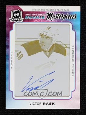 2014-15 SP Authentic - [Base] - The Cup Rookie Masterpieces Printing Plate Yellow Framed #SPA-318 - Future Watch Autographs - Victor Rask /1