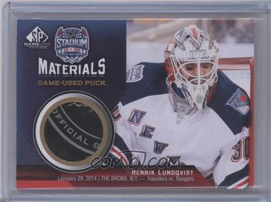 2014-15 SP Game Used - Stadium Series Materials Pucks #SSGUP-HL - Henrik Lundqvist