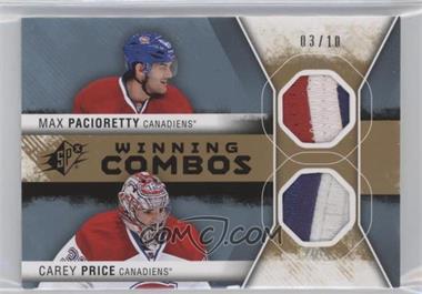 2014-15 SPx - Winning Combos - Gold #WC-PP - Carey Price, Max Pacioretty /10