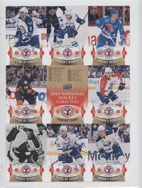 2014-15 Upper Deck National Hockey Card Day Canada - [Base] - Uncut Sheet #NHCD-4-7 - Evander Kane, Bo Horvat, Joe Sakic, Ryan Getzlaf, Checklist, Aaron Ekblad, Terry Sawchuk, Steven Stamkos, Sam Reinhart