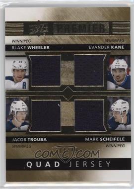 2014-15 Upper Deck Premier - Quad Jerseys #PQ4-WIN - Jacob Trouba, Mark Scheifele, Blake Wheeler, Evander Kane /49