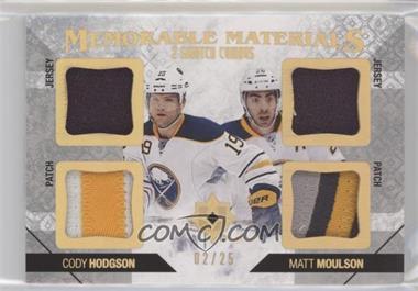 2014-15 Upper Deck Ultimate Collection - Memorable Materials 2-Swatch Combos #MM2-MH - Matt Moulson, Cody Hodgson /25