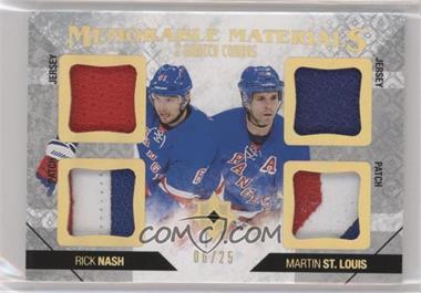 2014-15 Upper Deck Ultimate Collection - Memorable Materials 2-Swatch Combos #MM2-SN - Rick Nash, Martin St. Louis /25