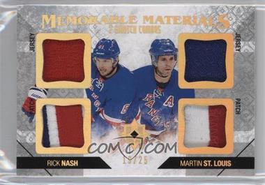 2014-15 Upper Deck Ultimate Collection - Memorable Materials 2-Swatch Combos #MM2-SN - Rick Nash, Martin St. Louis /25