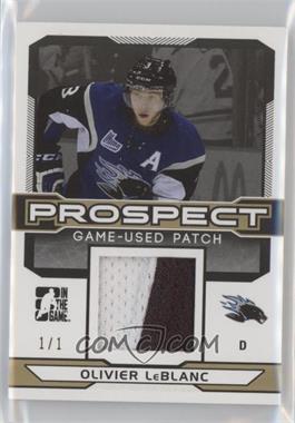 2014 In the Game Draft Prospects - Prospect Game Used - Gold Jersey #PGU-24 - Olivier LeBlanc /1