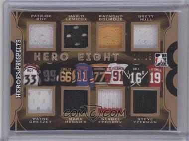 2015-16 Leaf In the Game Heroes & Prospects - Hero 8 #H8-02 - Patrick Roy, Wayne Gretzky, Mario Lemieux, Mark Messier, Raymond Bourque, Sergei Fedorov, Brett Hull, Steve Yzerman /25