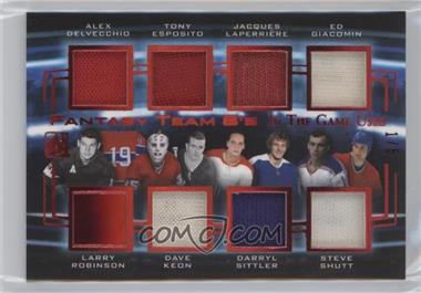 2015-16 Leaf In the Game Used - Fantasy Team 8's - Red Spectrum #FT8-03 - Alex Delvecchio, Tony Esposito, Jacques Laperriere, Ed Giacomin, Larry Robinson, Dave Keon, Steve Shutt, Darryl Sittler /5