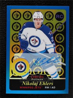 2015-16 O-Pee-Chee Platinum - Retro - Rainbow Blue Autographs #R80 - Nikolaj Ehlers