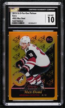 2015-16 O-Pee-Chee Platinum - Retro - Rainbow Gold #R85 - Max Domi /149 [CGC 10 Gem Mint]