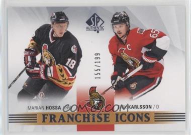 2015-16 SP Authentic - [Base] #181 - Franchise Icons - Marian Hossa, Erik Karlsson /199