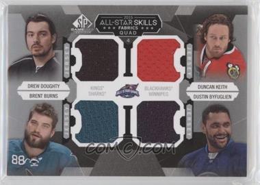 2015-16 SP Game-Used - 2015 All-Star Skills Fabrics Quads #AS4-4 - Drew Doughty, Duncan Keith, Brent Burns, Dustin Byfuglien