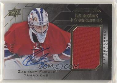 2015-16 UD Black - Rookie Coverage Relics - Gold Autographs #RCOV-ZF - Zachary Fucale /60