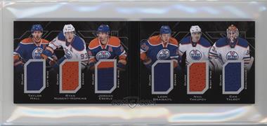 2015-16 UD Black - Sixes Relics Booklets #6R-OILER - Taylor Hall, Ryan Nugent-Hopkins, Jordan Eberle, Leon Draisaitl, Nail Yakupov, Cam Talbot