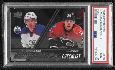 2015-16 Upper Deck - [Base] - Silver Foil Board #250 - Young Guns Checklist - Connor McDavid, Sam Bennett [PSA 9 MINT]