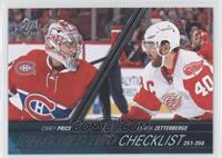 Checklist - Carey Price, Henrik Zetterberg (Spelled Zetterberge)