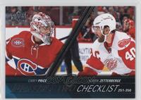 Checklist - Carey Price, Henrik Zetterberg (Spelled Zetterberge)