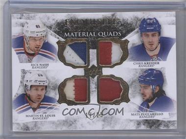 2015-16 Upper Deck Black Diamond - Exquisite Material Quads #EM4-NYR - Rick Nash, Chris Kreider, Martin St. Louis, Mats Zuccarello /25