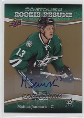 2015-16 Upper Deck Contours - Rookie Resume - Gold Rainbow Autographs #RR-45 - Mattias Janmark