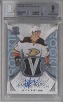 Autographed Rookie Patch - Nick Ritchie [BGS 9 MINT] #/249