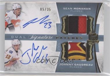 2015-16 Upper Deck The Cup - Signature Patches Dual #DSP-MG - 2018-19 The Cup Update - Sean Monahan, Johnny Gaudreau /35