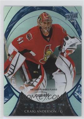 2015-16 Upper Deck Trilogy - [Base] - Blue Rainbow Foil #62 - Career Stats - Craig Anderson /406