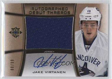 2015-16 Upper Deck Ultimate Collection - Autographed Debut Threads #ADT-JV - Jake Virtanen /99