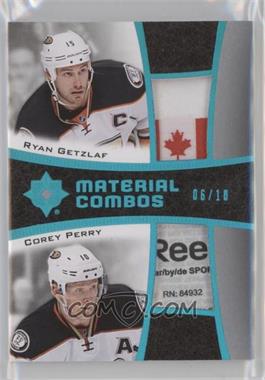 2015-16 Upper Deck Ultimate Collection - Material Combos - Spectrum Teal #MC2-ANA - Ryan Getzlaf, Corey Perry /10