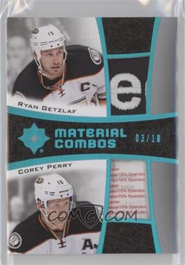 2015-16 Upper Deck Ultimate Collection - Material Combos - Spectrum Teal #MC2-ANA - Ryan Getzlaf, Corey Perry /10