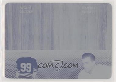 2015 Leaf In the Game Stickwork - Stick Rack 2 - Printing Plate Cyan #SR2-48 - Wayne Gretzky, Maurice Richard /1