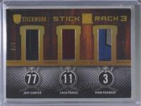 Jeff Carter, Zach Parise, Dion Phaneuf [EX to NM] #/9