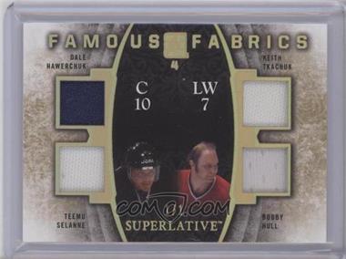 2015 Leaf In the Game Superlative - Famous Fabrics 4 - Gold Spectrum #F4-11 - Dale Hawerchuk, Keith Tkachuk, Teemu Selanne, Bobby Hull /1