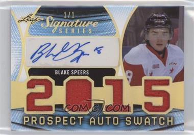 2015 Leaf Signature Series - Signature Prospect Autograph Jersey - Gold #PAJ-BS1 - Blake Speers /1
