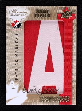 2015 Upper Deck Team Canada Master Collection - Winning Standard Jerseys - Name Plate Letter Patch #WSN-PM - Patrick Marleau /7