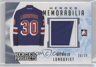 2016-17 Leaf In the Game Heroes & Prospects - Heroes Memorabilia - Platinum #HM-18 - Henrik Lundqvist /25