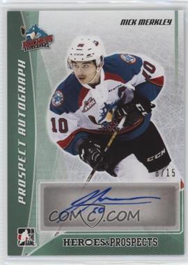 2016-17 Leaf In the Game Heroes & Prospects - Prospect Autographs - Emerald #PA-NM1 - Nick Merkley /4