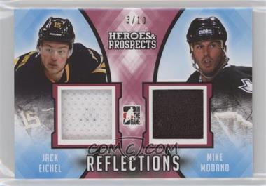 2016-17 Leaf In the Game Heroes & Prospects - Reflections - Red #R-03 - Jack Eichel, Mike Modano /10