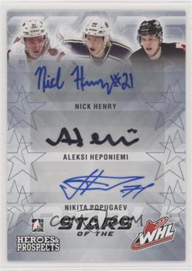 2016-17 Leaf In the Game Heroes & Prospects - Stars of the WHL - Silver #SO-01 - Nick Henry, Aleksi Heponiemi, Nikita Popugaev