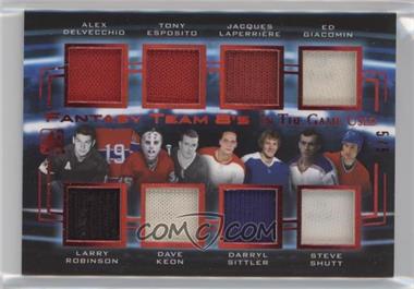 2016-17 Leaf In the Game Used - Fantasy Team 8's - Red Spectrum #FT8-03 - Alex Delvecchio, Tony Esposito, Jacques Laperriere, Ed Giacomin, Larry Robinson, Dave Keon, Darryl Sittler, Steve Shutt /5