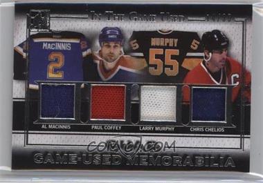 2016-17 Leaf In the Game Used - Game-Used Memorabilia Quad - Silver #GQ-08 - Al MacInnis, Paul Coffey, Larry Murphy, Chris Chelios /35