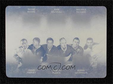 2016-17 Leaf In the Game Used - Vintage 6 Memorabilia - Printing Plate Yellow #VM6-04 - Gordie Howe, Maurice Richard, Jean Beliveau, Elmer Lach, Bill Gadsby, Doug Harvey /1