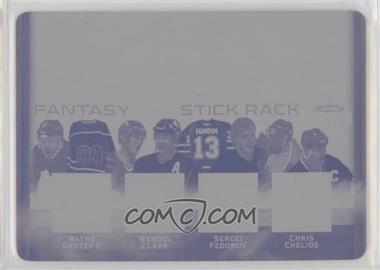 2016-17 Leaf Lumber Kings - Fantasy Stick Rack - Printing Plate Magenta #FS-05 - Pavel Bure, Wayne Gretzky, Mario Lemieux, Wendel Clark, Mats Sundin, Sergei Fedorov, Raymond Bourque, Chris Chelios /1