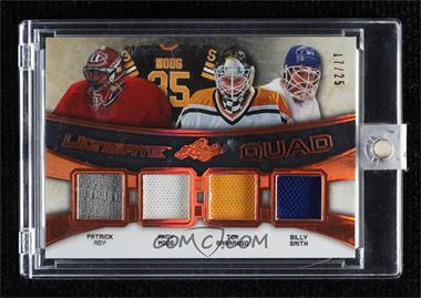 2016-17 Leaf Ultimate - Ultimate Quad #UQ-15 - Patrick Roy, Andy Moog, Tom Barrasso, Billy Smith /25 [Uncirculated]