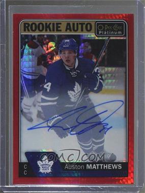 2016-17 O-Pee-Chee Platinum - Rookie Autographs - Red Prism #R-AM - Auston Matthews /50