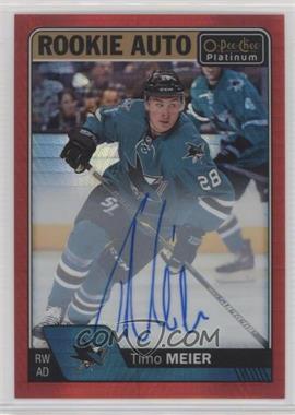 2016-17 O-Pee-Chee Platinum - Rookie Autographs - Red Prism #R-TM - Timo Meier /50