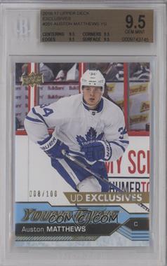 2016-17 Upper Deck - [Base] - Exclusives #201 - Young Guns - Auston Matthews /100 [BGS 9.5 GEM MINT]